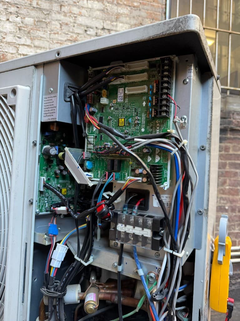 Multimeter diagnostics on complex outdoor HVAC electronics